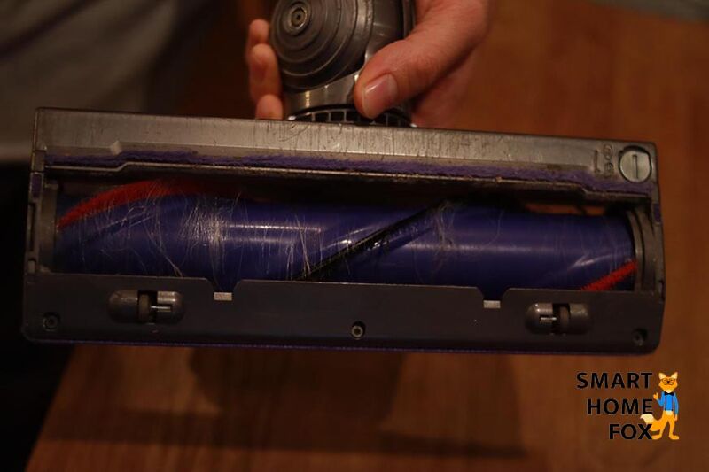 Hair wrapped around the brush